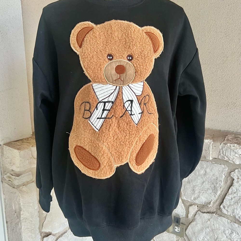 Moschino Couture Black Teddy Bear Sweatshirt